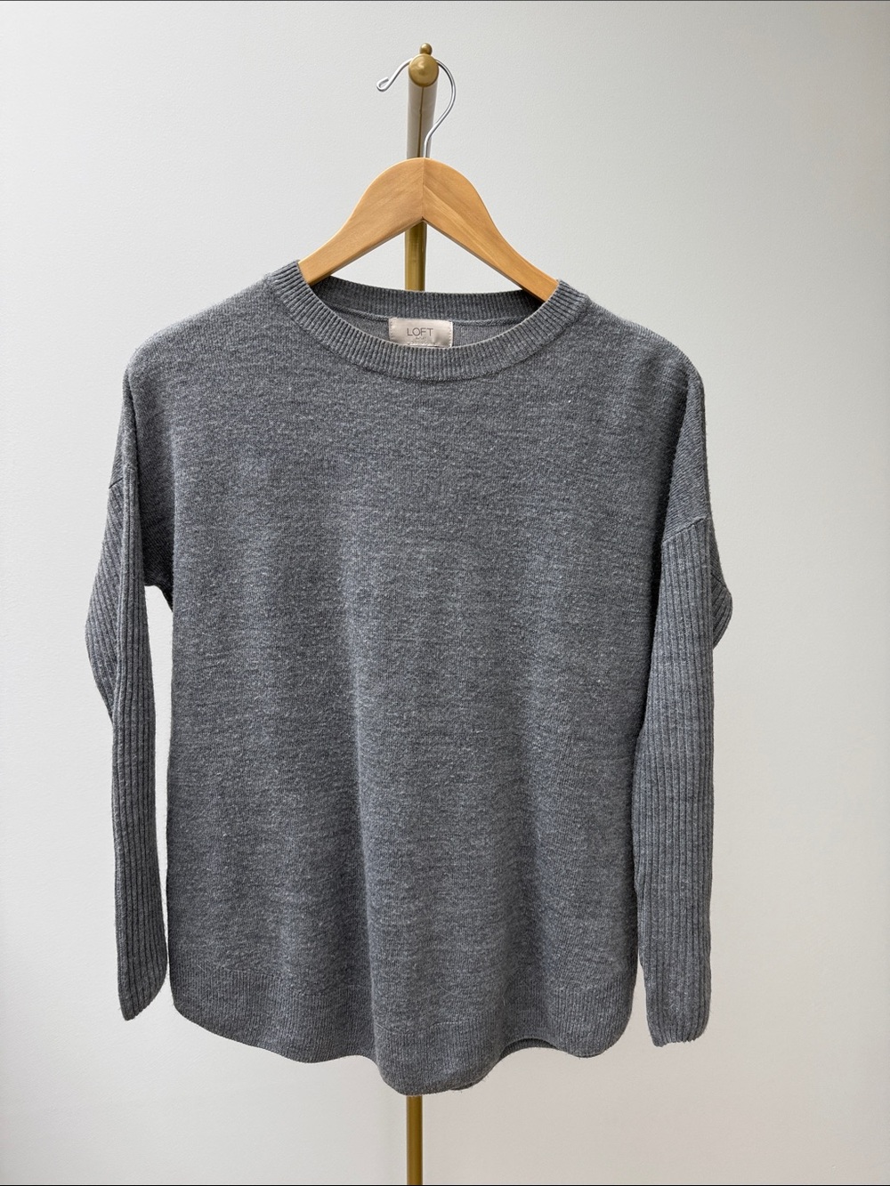 LOFT Gray Crewneck Sweater XS